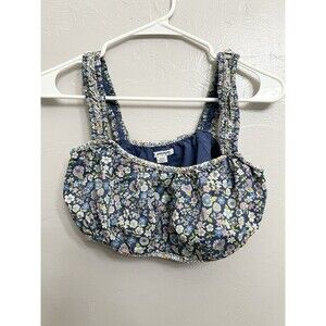 American Eagle Ladies' Tube Top Floral Cottage Shirt Crop Top Beach Y2K Medium